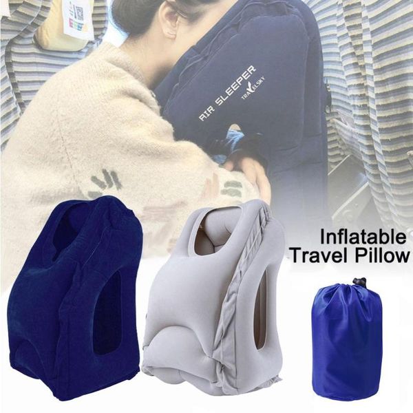 

pillow 1pc multifunction inflatable air travel airplane office desk nap back support portable blow neck #248215