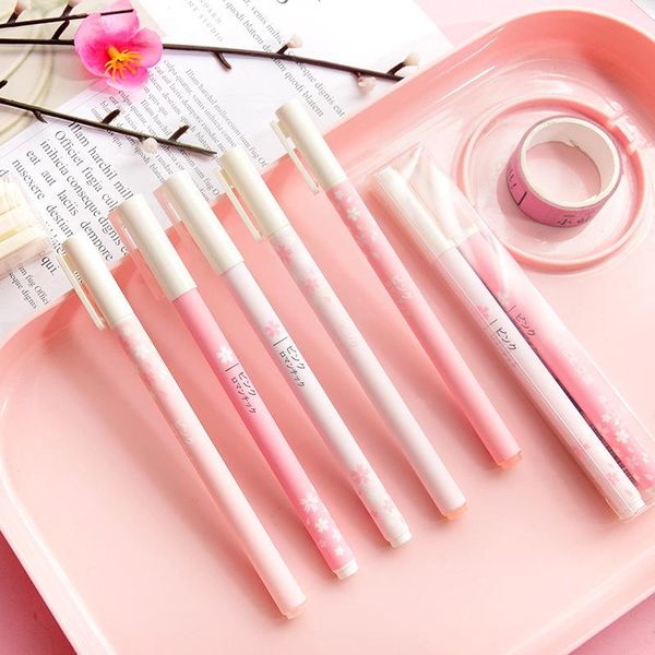 

gel pens 2pcs 0.5mm 3pcs 0.38mm black ink pink sakura signature pen school stationery student writing supply gilr neutral