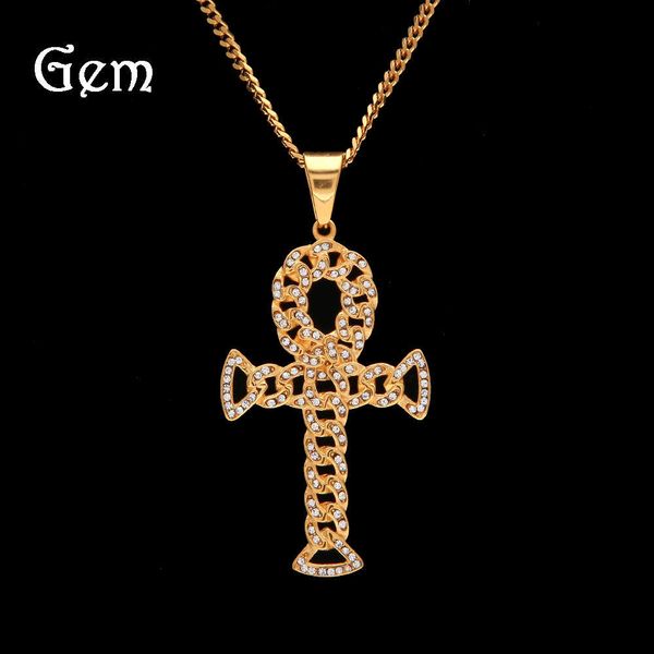 

men's new hip hop cuba chain style anhe key pendant trend jewelry, Silver