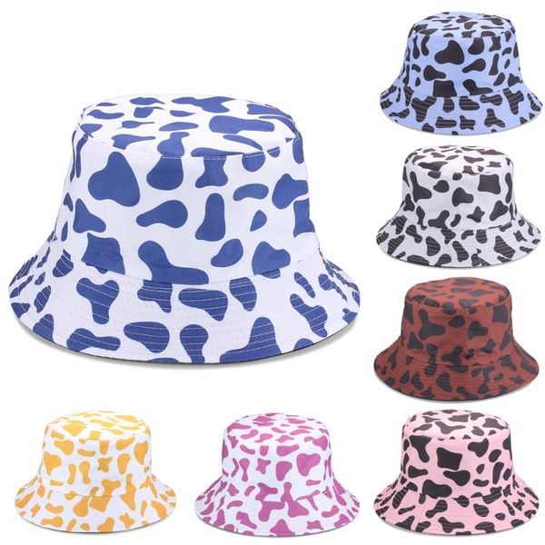 

cycling caps & masks 2021 bucket hat cow printing men women's summer beach outdoor shade hip hop, Black
