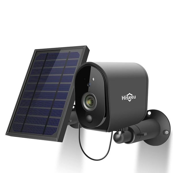 

hiseeu 1080p solar panel rechargeable battery wireless ip camera waterproof cctv security camera wifi two-way audio pir dectect