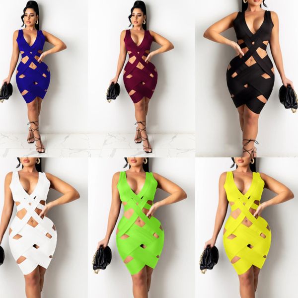 

women's summer hollow out dress slim woven jumpsuit skirt girls fashion sleeveless bodycon dress beach casual party clothes h32bks2, White