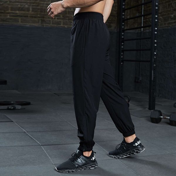 

sports men's autumn running training gym equipment breathable sweat absorption casual school uniform pants, Black