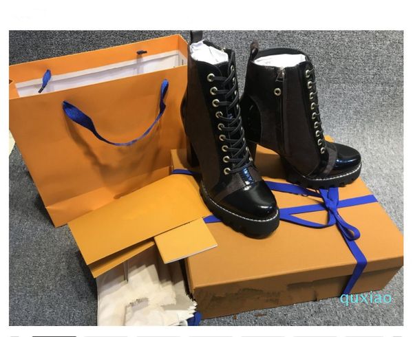 

2021 men women 100% real leather non-slip martin boots mid boot fashion genuine breathable and light shoe with box, Black