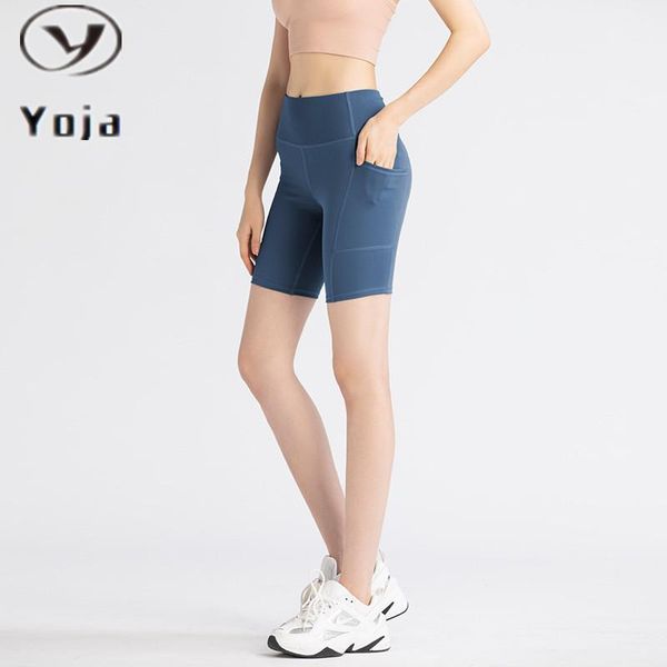 

yoga outfit sports tights women's summer mesh side pocket quarter shorts cycling leggings fitness fast dry running pants