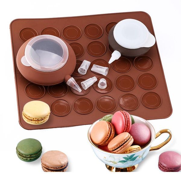 

sile macaroon baking mold pot sheet mat nozzles set oven diy silk flower decorative cake muffin past qylpwc