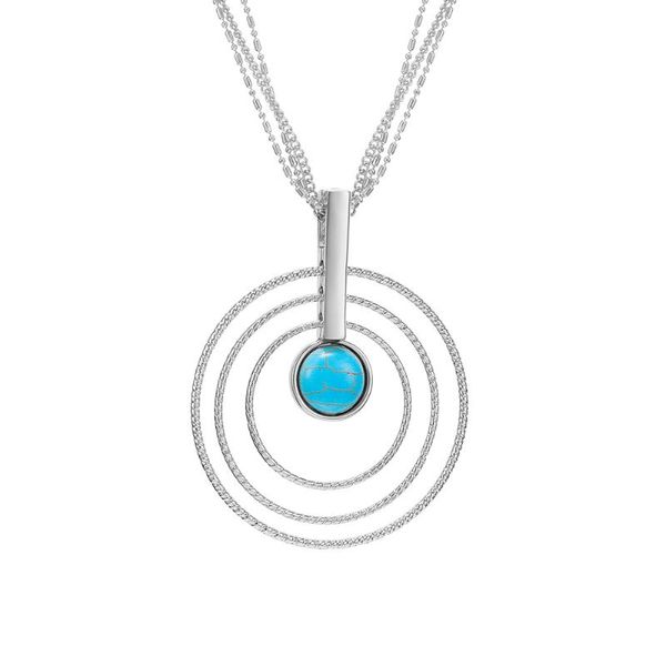

pendant necklaces bohemian geometric circles necklace for women vintage tassel long sweater chain fashion jewelry accessories, Silver