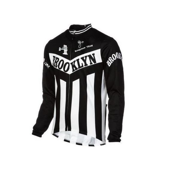 

brooklyn chewing gum retro cycling long jersey (with fleece option), Black