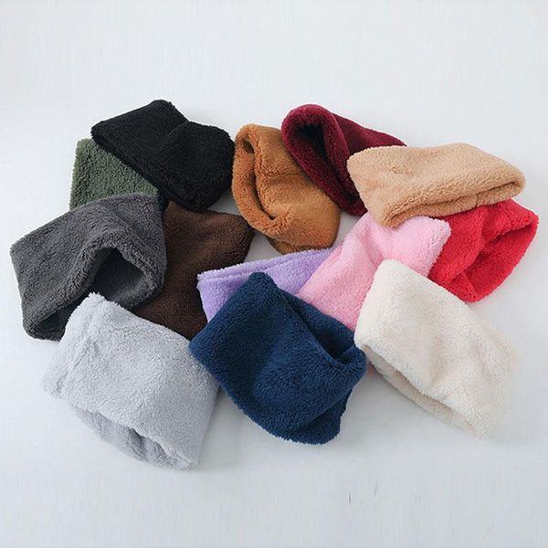 

scarves soft high neck scarf temperament thick single circle exquisite plus fleece various colors solid color comfortable, Blue;gray
