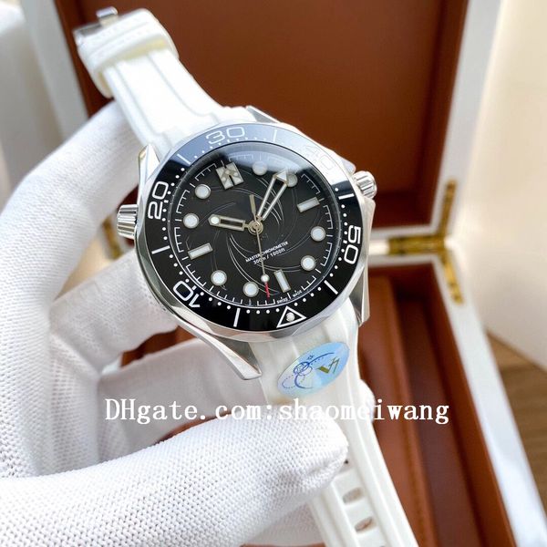 

2021 sea ceramic bezel business watches aqua 007 terra men sport wristwatches james bond boss master mens watch d1081, Slivery;black