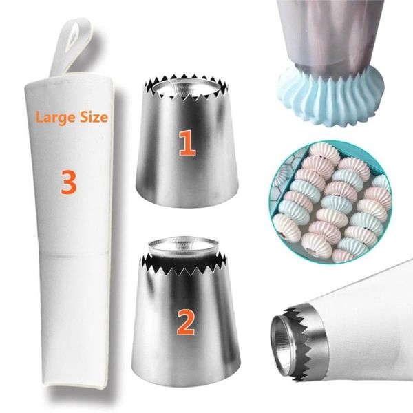 

cake tools 3pcs cookies mold piping nozzles russian icing set decorating pastry tip