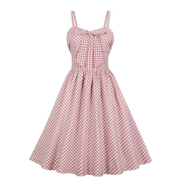

women's neckline plaid dress loose size women's pink suspender dresses, Black;gray