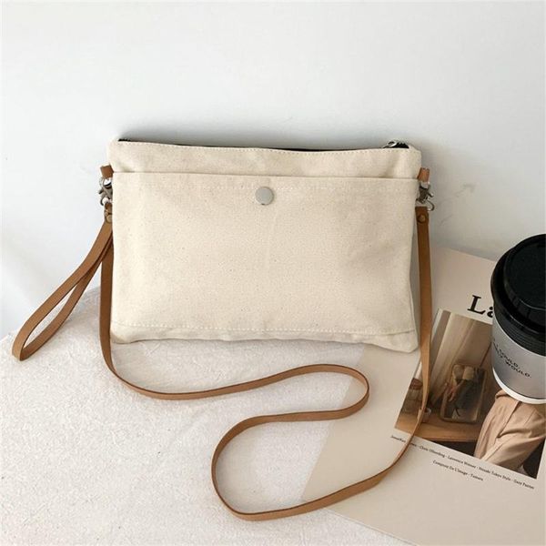 

cross body ladies minimalist blank natural cotton canvas sling bags women causal phone purse small crossbody shoulder side bag for girls