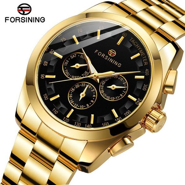 

men automatic mechanical watch fashion self-wind watches mens luxury business wristwatch with date and week display wristwatches, Slivery;brown