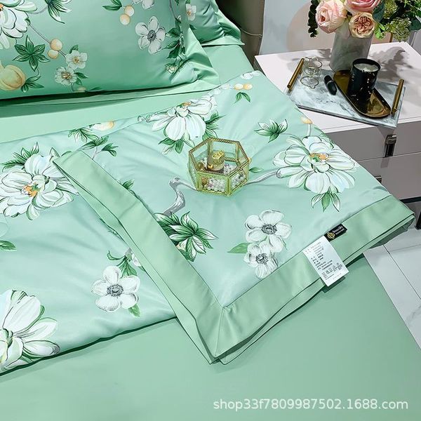 

comforters & sets washable tencel summer 4pcs comfortable soft cool air conditioning thin quilt home supplies quilting