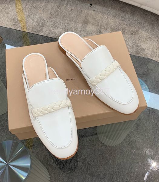 

slippers lazy half slippers autumn and winter sheepskin baotou wear flat soft leather empty muller shoes for women, Black