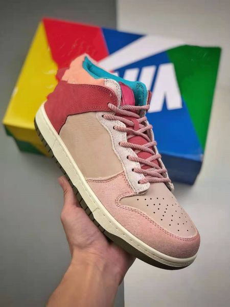 

low-pink splice skate shoes social status men women dunk sneakers size36-46