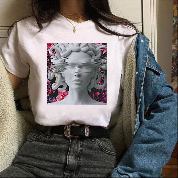 

harajuku t shirt women t shirt funny cartoon tshirt fanshion tee female summer short sleeve tee shirts clothes, White