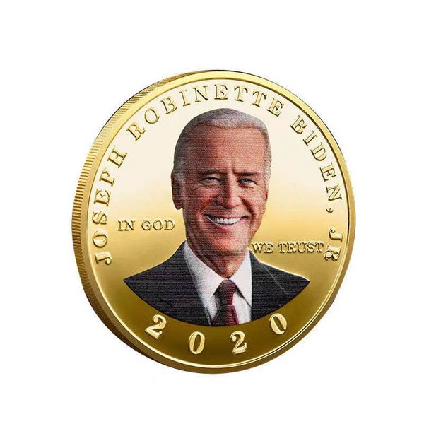 

50pcs non magnetic crafts joe biden gold plated coin collectibles president original badge medal gifts