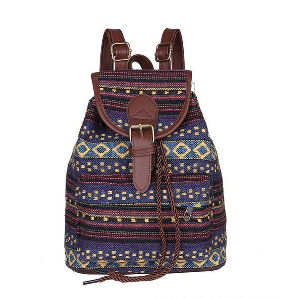 

school bags bag canvas ethnic women's backpack casual drawstring bucket fashion plecaki dla dzieci