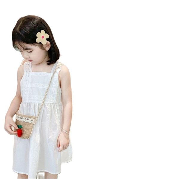 Meninas dress algodão camisole saia verão bebê crianças verão roupas p4623 210622