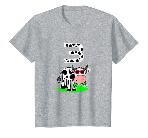 

kids 3rd birthday shirt - cool cow in sunglass - 3 years old, White;black