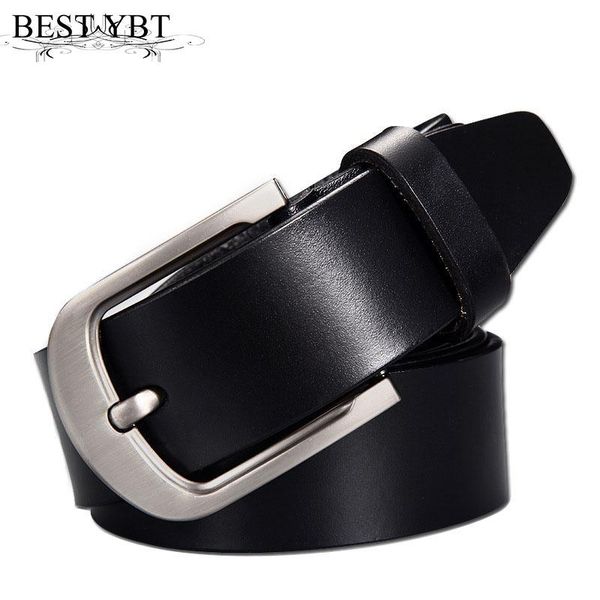 

belts ybt men belt retro imitation leather alloy pin buckle solid color business affairs casual, Black;brown