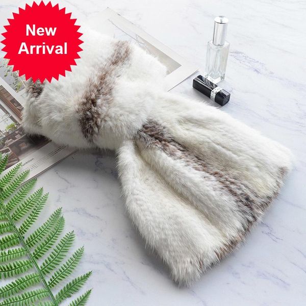 

scarves mink women real fur winter warm scarf ring 2021 genuine rings sf850, Blue;gray