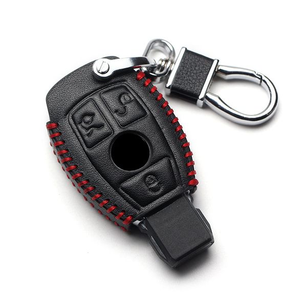 

genuine leather car key cover keychain case for mercedes benz cls cla gl r slk amg a b c s class remote holder accessories