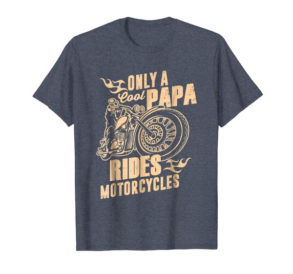 

only cool papa rides motorcycles t-shirt funny father's day, White;black