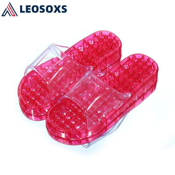 

leosoxs fashion sandals women's beach bathroom transparent crystal women's shoes word slippers ladies slippers couple drag s172, Black