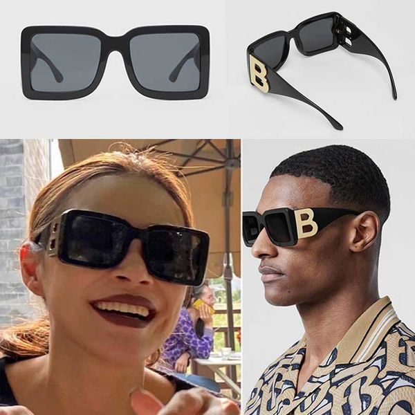 

2020 new season female designer sunglasses square plate frame big double b letter legs simple fashion style uv400 glasses b4312 with box, White;black