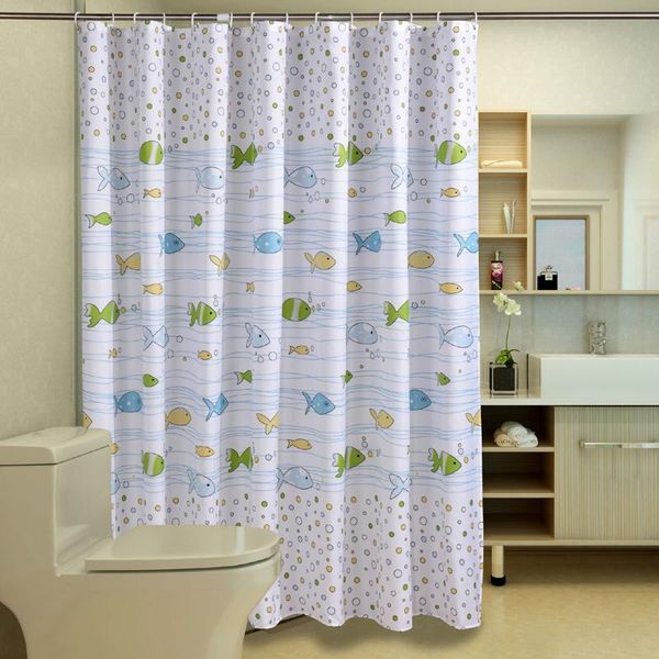 

shower curtains fish printed bathroom curtain waterproof polyester fabric cartoon with hooks for multi sizes