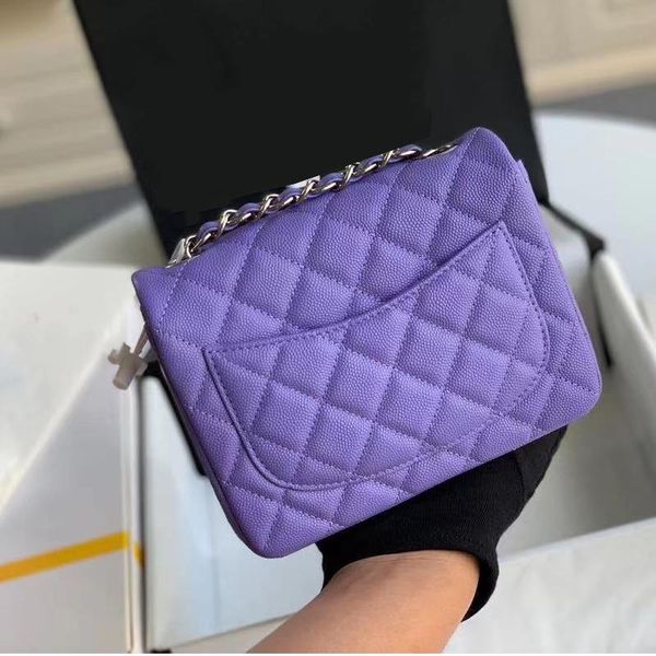 

evening bags 100% caviar real leather mini shoulder bag, high-end brand design fashion bag for delivery
