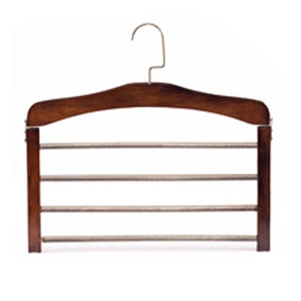 

multifunction space saving organizer storage clothes rack for pants wooden 4 tier scarfs towels closet non slip trouser hanger