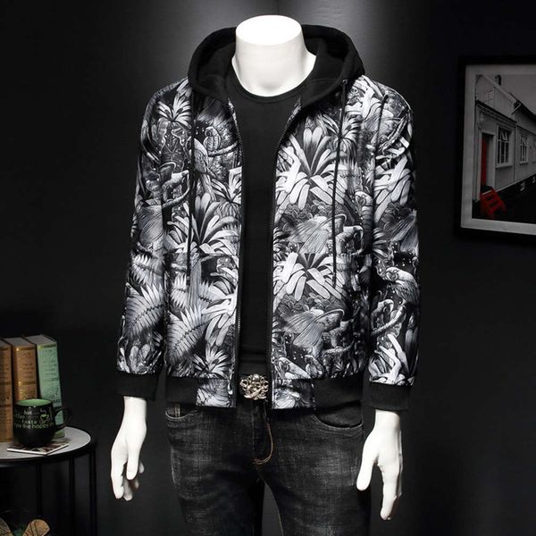 

new 2020 fattening plus size coat autumn leisure youth hooded jacket men's clothes, Black;brown