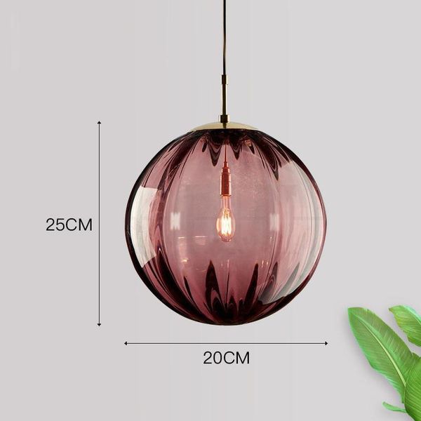 

jiamen modern led e27 pendant lamp 20cm round glass hanging lights for home loft fixtures living room bedroom luminaires decor