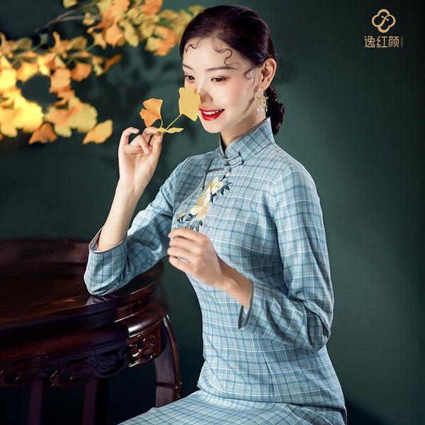 

ethnic clothing yihongyannong * qiao young girl chinese style 2021 improved cheongsam dress temperament republic of china, Red