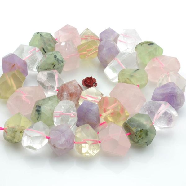 

other natural lapis amethyst rose quartz 9-13x13-16mm gemstone beads faceted irregular for jewelry making necklace 15inch