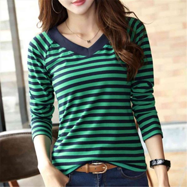 

soperwillton long sleeve autumn women casual striped cotton camisa feminina, White