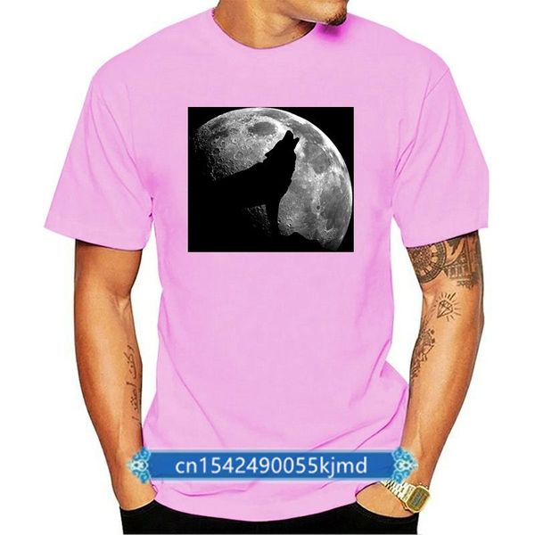 

men's t-shirts wolf howling at moon mens tee -image by gift funny shirt, White;black