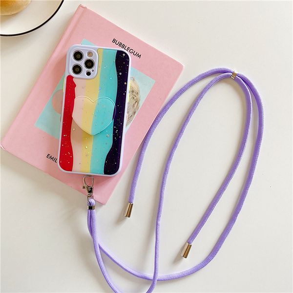 

glitter rainbow style pattern mobile cell phone cases girly cases gradient for iphone 13 12 11 pro max 7 8 plus 12mini mi samsung