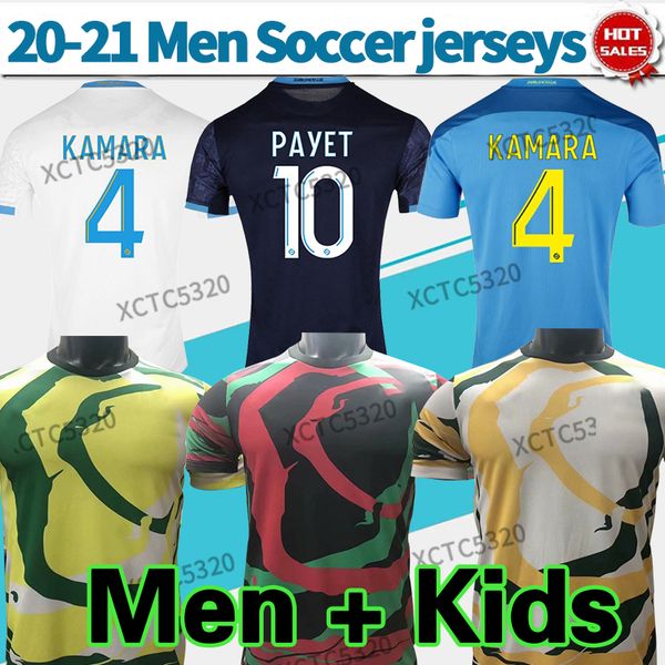 

olympique de marseille maillot om africa soccer jerseys 2021 marseille payet thauvin soccer shirt home away 3rd football uniform, Black;yellow