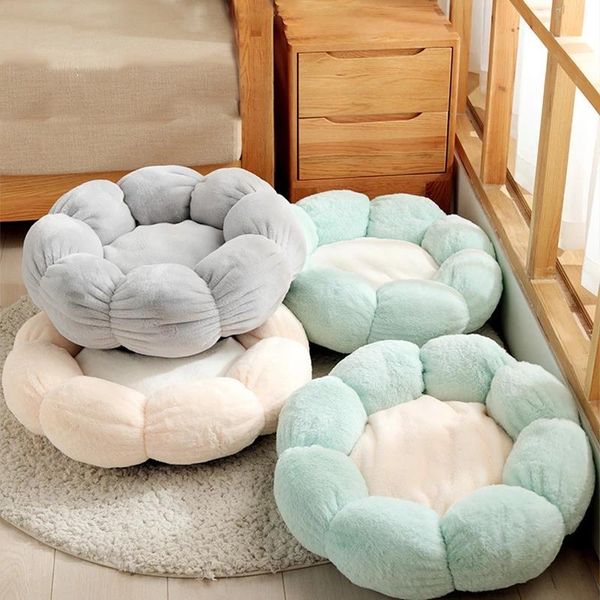 

cat beds & furniture flower shaped bed indoor cozy pet ultra soft plush dog basket sunbed warm self-warming house sleeping bag cushion mat