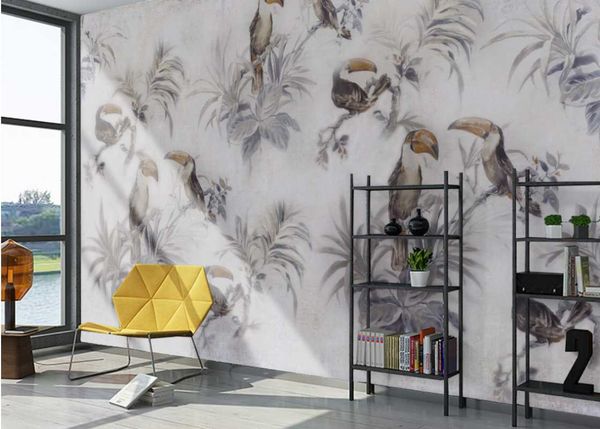 

wallpapers custom 3d wallpaper nordic medieval tropical plants toucan mural bedroom living room decor wall papers home tv background