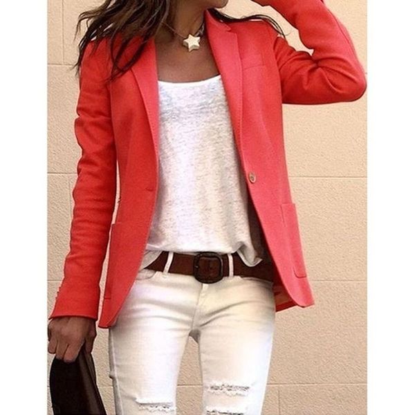 

women's suits & blazers autumn office lady suit ladies blazer coat casual elegant sleeve womenbusiness slim fit, White;black