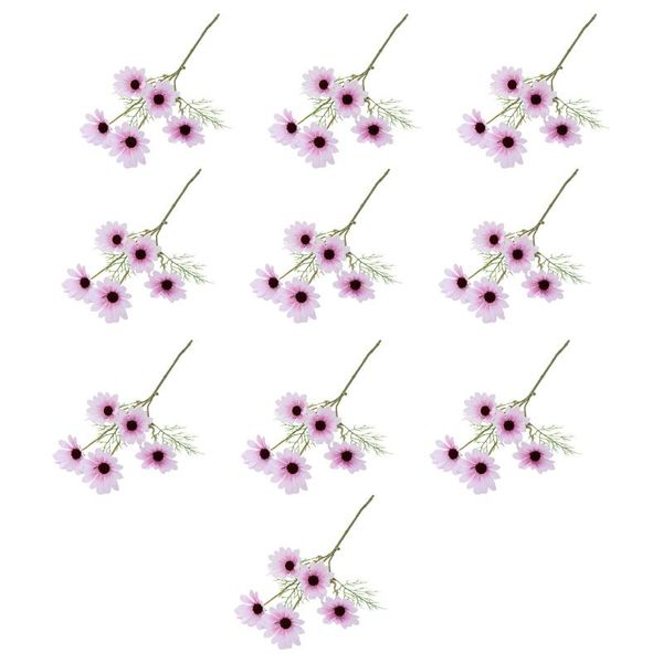 

other accessories 10 bouquets 5 heads artificial calliopsis flowers fake silky coreopsis with long stem for diy table kitchen home decor, White