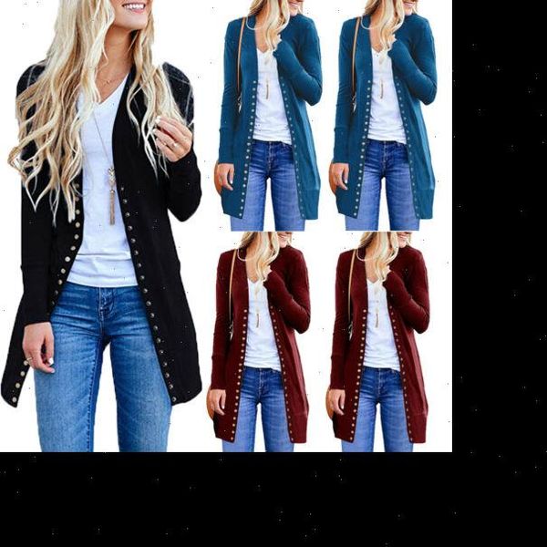 

women sweater long sleeve button knit cardigan casual loose jacket coat outwear spring autumn drop shipping, White;black