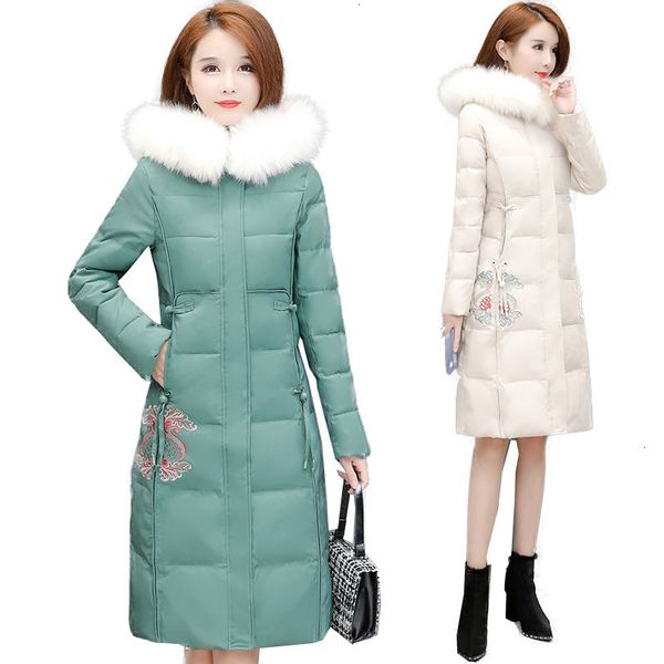 

2021 women's new winter down cotton jacket female keep warm coats temperament women parkas overcoat plus size a395 9yom, Black