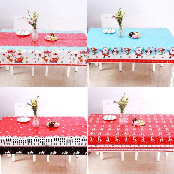 

disposable dinnerware 2021 year christmas tablecloth kitchen dining table decoration home rectangular party santa claus elk covers ornaments